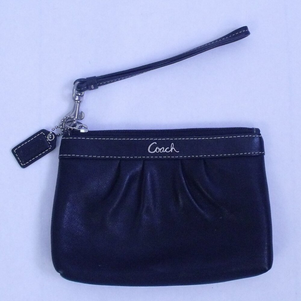 Coach Black Leather Wristlet Wallet